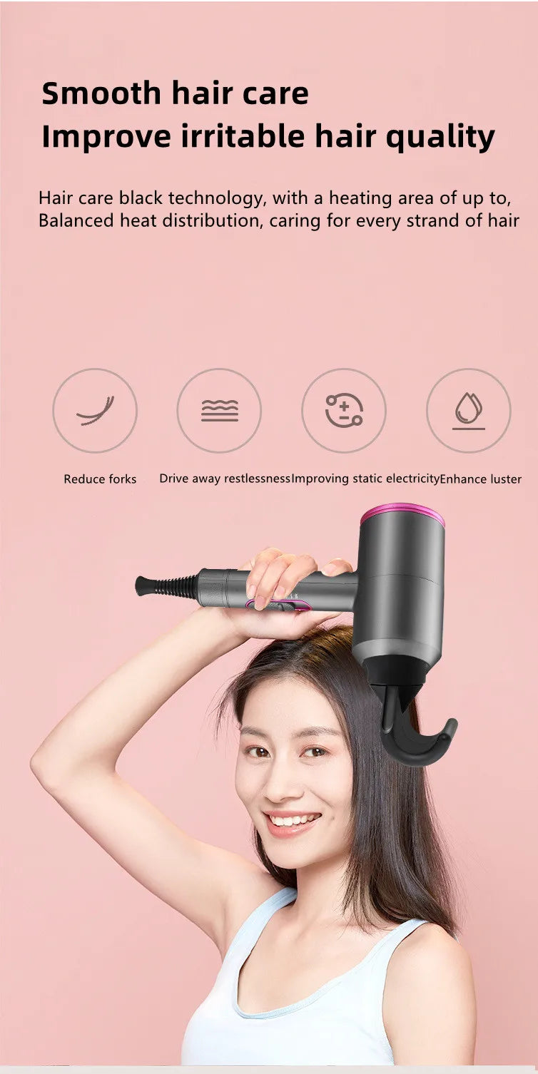 Professional Hair Dryer With High Air Volume And Quick Drying Negative Ion Hair Care EU/US/UK/AU Plug For Home Use Hair Dryer