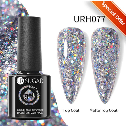 UR SUGAR 7/7.5ml Summer Blue Silver Gel Nail Polish Semi Permanent High Quality Soak Off UV LED Varnishes Nails Art Manicure