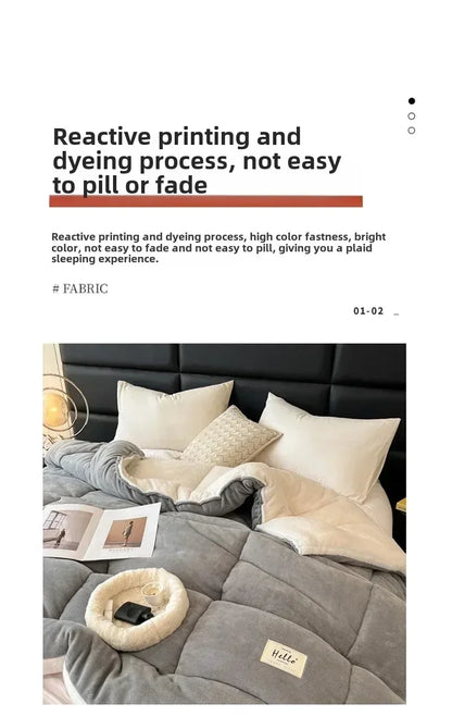 Winter Quilt Blanket Double Sided Velvet Lamb Cashmere Double Bed Quilts King Queen Full Size Bed Duvet Thicken Comforter Core