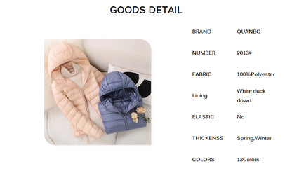 13 Farbe Neuankömmlinge Frauen Mode kurze ultraleichte dünne packbare Puffer Jacken weibliche süße Stil koreanische Daunen mäntel