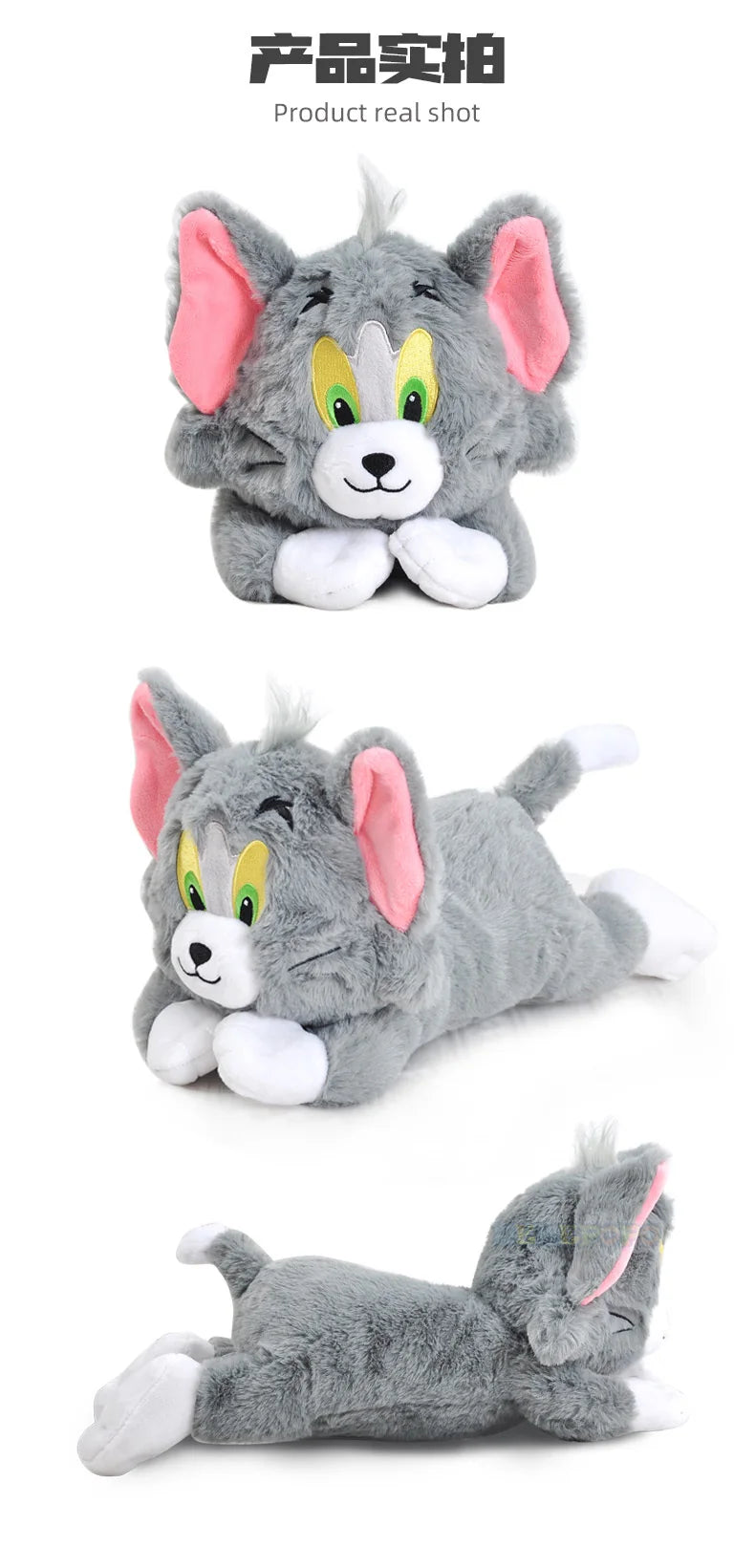 Original Delux Tom and Jerry Plush Toy Long Plush Cartoon Anime Movie Plushies Stuffed Animals Doll Toys for Kids Birthday Gifts.