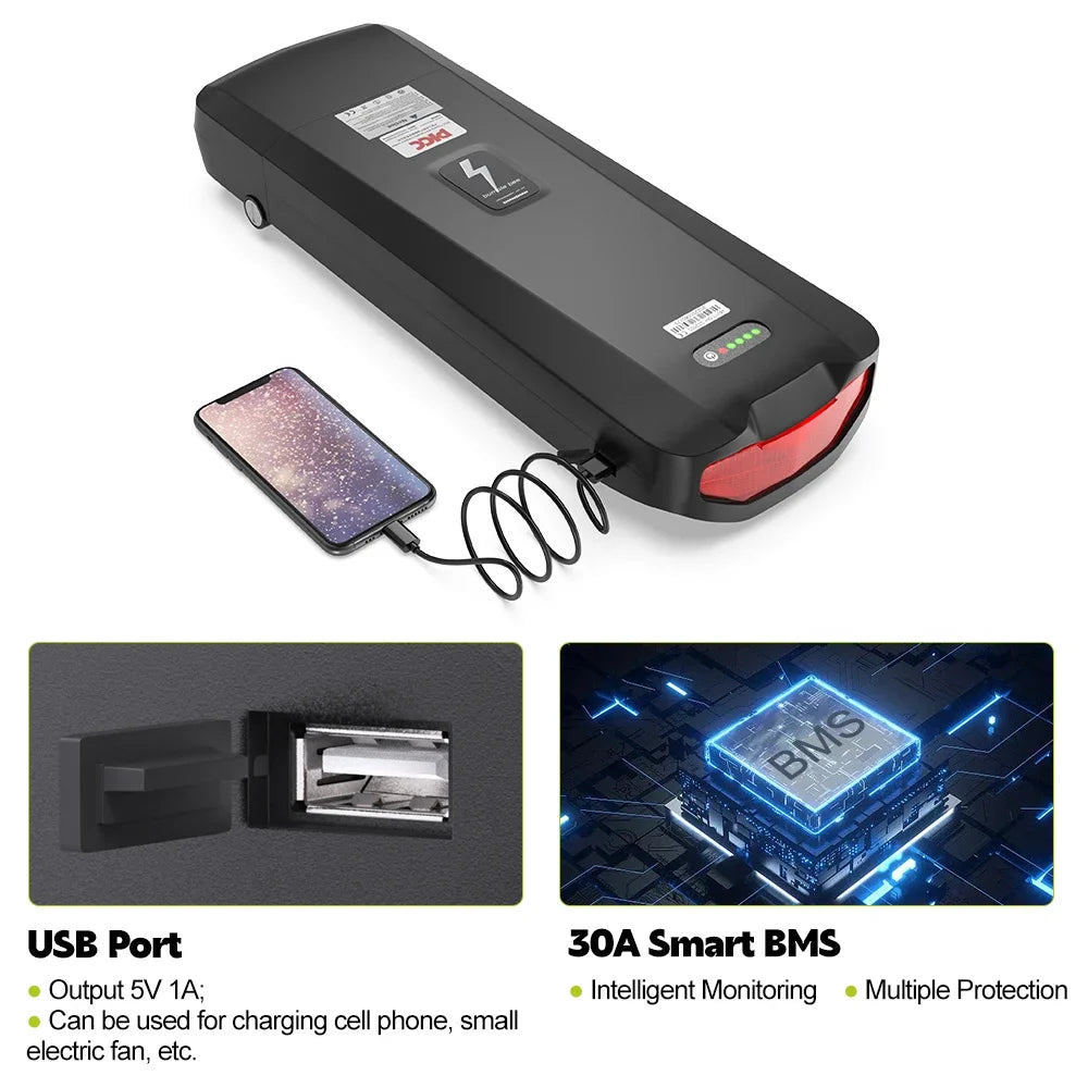 [ON SALE] Hailong Battery Electric Bicycle 21700 18650 Cells Pack 48V 36V 13Ah 52V 20Ah eBike Powerful Lithium Battery for BBS02.