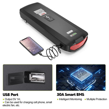 [ON SALE] Hailong Battery Electric Bicycle 21700 18650 Cells Pack 48V 36V 13Ah 52V 20Ah eBike Powerful Lithium Battery for BBS02.