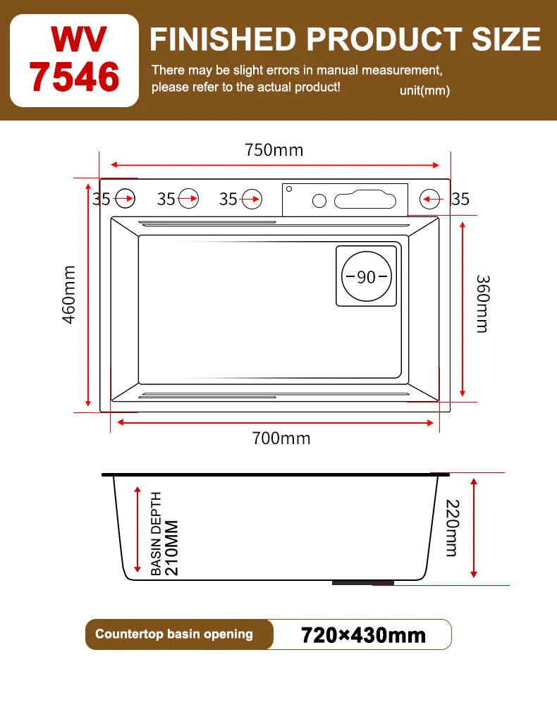Golden Stainless Steel Kitchen Sink Waterfall Outlet Large Single Sink Digital Display Dishwashing and Vegetable Sinks
