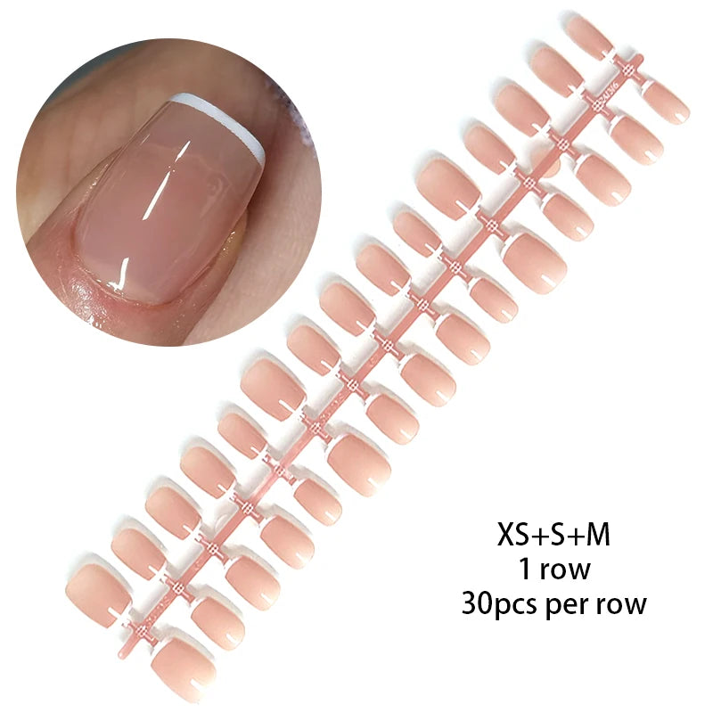 30Pcs Matte Nude Fake Nail Fashion Press on Quick Extension Wearable False Nails Simple Full Cover Nail Tips Manicure Nail Art