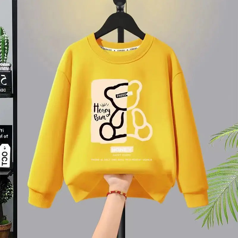 Autumn Baby Girls Clothes Set Kid Boy Cartoon Bear Printed Sweatshirt Pullover And Pants 2pcs Suit Children Top Bottom Tracksuit.