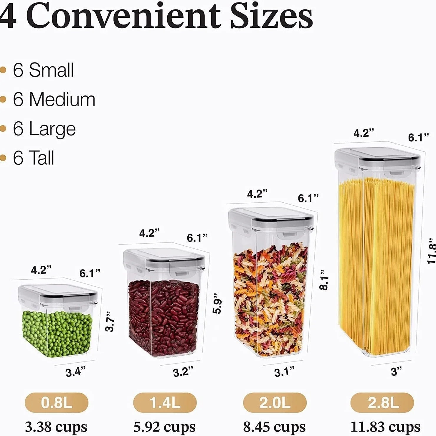 Airtight Food Storage Containers With Lids Thickened Transparent Square Jars For Kitchen Pantry Organization - Dry Food Cereal.