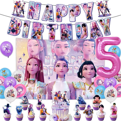 Neue Kpop Dämon Jäger Thema Einweg Geschirr Set Party Liefert Huntrix Saga Jungen Kuchen Topings Geburtstag Party Dekoration