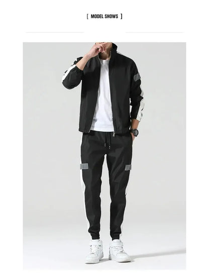 2Pcs Men Tracksuit Hoodie Tops Joggers Pants Tracksuit Set Male Running Jogging Sportswear Hooded Pants Mens Sweat Suit 2024.