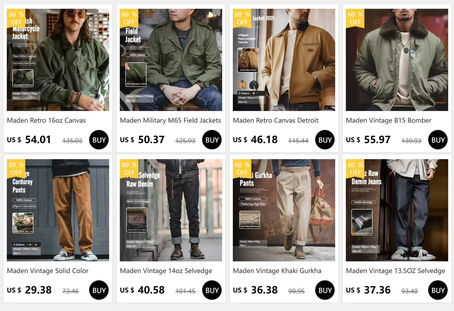 Maden New Vintage Heavyweight Knitted Crew-neck Sweater Brown Warm Pullover Men's Versatile Top for Autumn and Winter Knitwear.