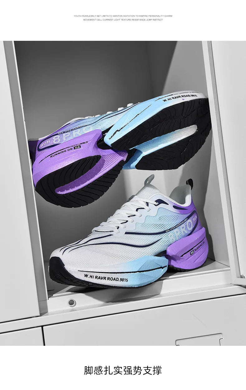 Men's Running Shoes Carbon Plate Racing Marathon Athletic Shoes Cushioned Comfortable Road Sneakers Teenage Training Shoes.