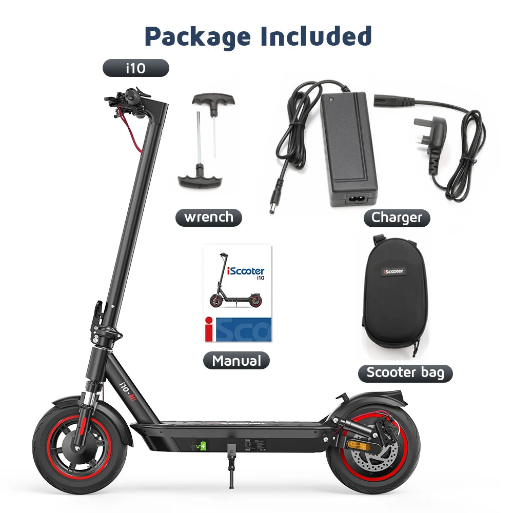 iScooter i10 Foldable Adult Electric Scooter E-Scooter 40 KM/H Electric Kick Scooter 650W Skateboards 36V 15Ah Kickboard.