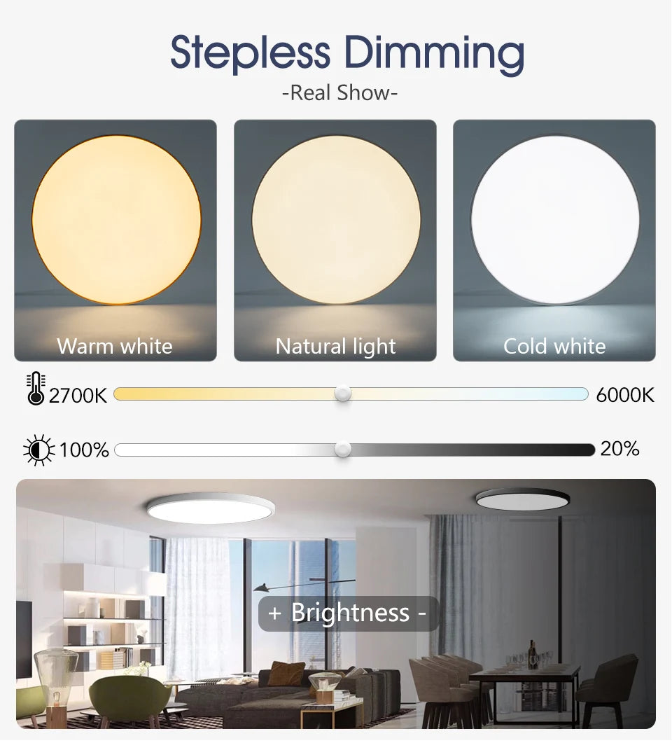Intelligente LED-Deckenleuchte, 36 W, 50 W, dimmbar, moderne LED-Deckenleuchten mit APP-Fernbedienung für Schlafzimmer, Wohnzimmer.