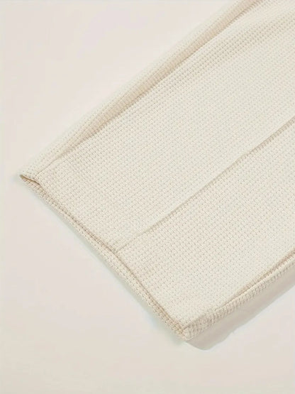 Mens Stylish Waffle Pants - Casual Sports Slim Fit with Adjustable Drawstring Secure Pockets for All Seasons - Perfect Outdoor.