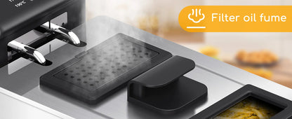 Aigostar Fritteuse 3L， 2200 W， Transparenter Deckel， Herausnehmbare Innenpfanne， Einstellbarer Thermostat， Wedelstahl， BPA-frei