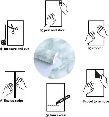Rosa und grüne ölbeständige Aufkleber für die Küche, Marmormuster, Möbelrenovierung, Hintergrund, selbstklebende Tapete