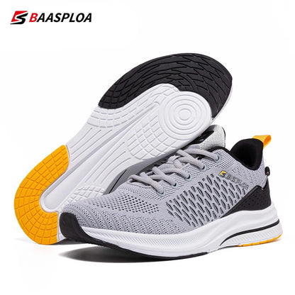 Baasploa New Running Shoes Men's Casual Lightweight Designer Mesh Sneakers Male Outdoor Breathable Lace-Up Sports Walking Shoes.