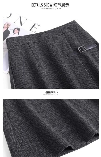 2025 Autumn New All-match Fashionable High Waist A-line Skirt Women Clothes Office Lady Simplicity Irregular Slim Skirts Ladies