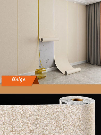 Selbstklebende Kieselalgen-Schlamm-Tapete, verdickter TV-Hintergrund, Leinen-Tapete, Schlafzimmer, Renovierung, Heimdekoration, XPE-Schaum-Wandaufkleber