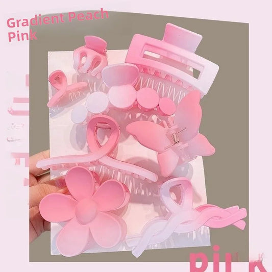 Matte Flower Hair Grips Set for Women Fairy Style Fresh Sweet Headwear for Updo Hairdo Back of Head Hair Accessories.