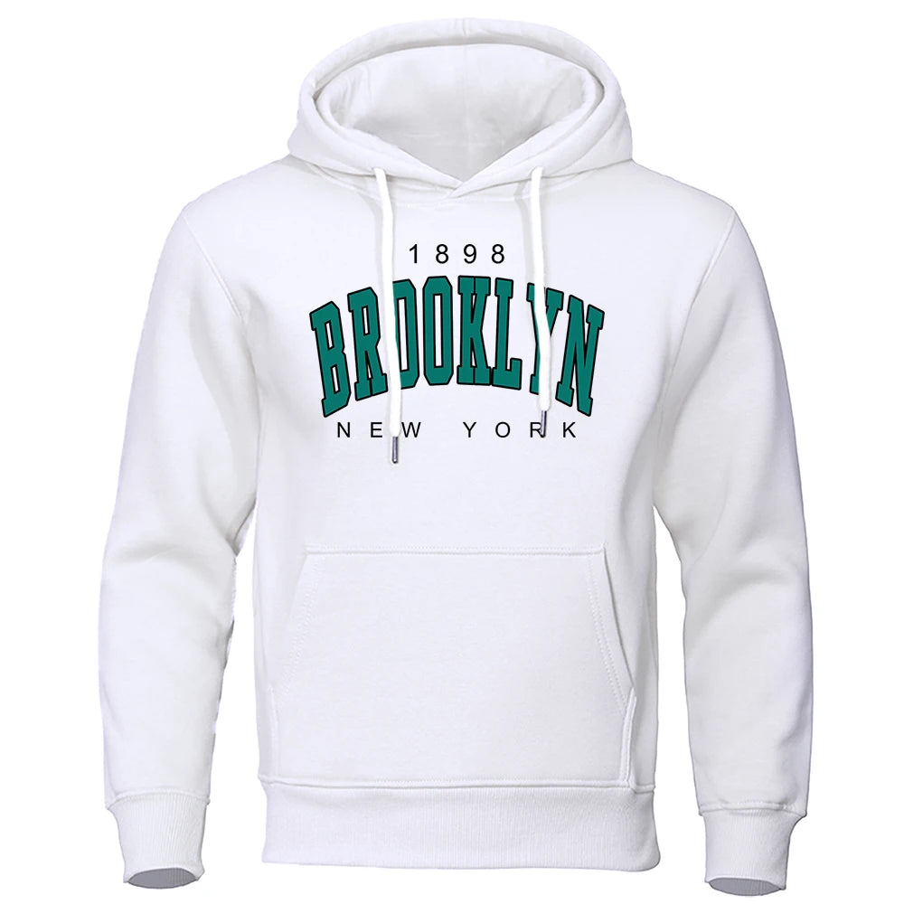 1898 Brooklyn New York Printed Mens Hoody Creativity Crewneck Clothing Fashion Oversize Sweatshirt Fashio Crewneck Hoodie Male.
