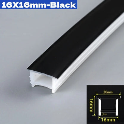 Black Flexible LED Neon Rope Lamp Silicone Tube Diffuser Recessed Channel For WS2811 WS2812B Waterproof Ribbon Neon Strip Lights