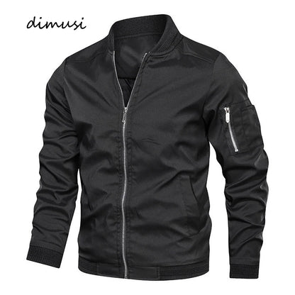 Spring Autumn Men's Bomber Jacket Casual Lightweight Jacket For Men Sports Windbreaker Zip Up Coat with Pockets Clothing.