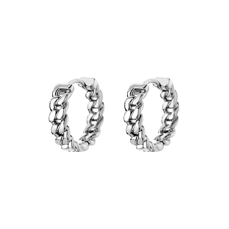 Stainless Steel Chain Hoop Earrings For Women Gold Color Female Earring Fashion Wedding Ear Jewelry Brincos Gift 2024 New Trend.