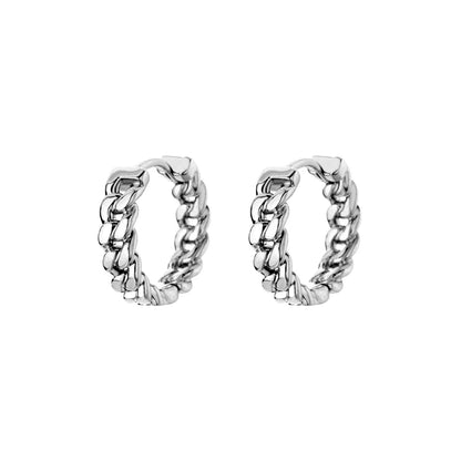 Stainless Steel Chain Hoop Earrings For Women Gold Color Female Earring Fashion Wedding Ear Jewelry Brincos Gift 2024 New Trend.