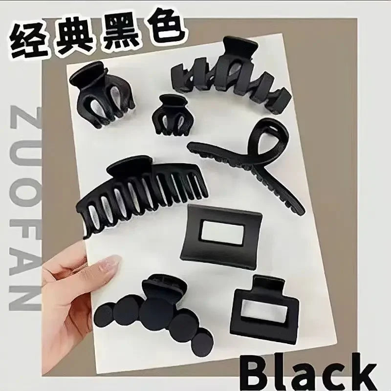 Set of 8 Plastic Hair Clip Large Hair Accessories Simple Hairpin Thin Hair Styling Tools for Women