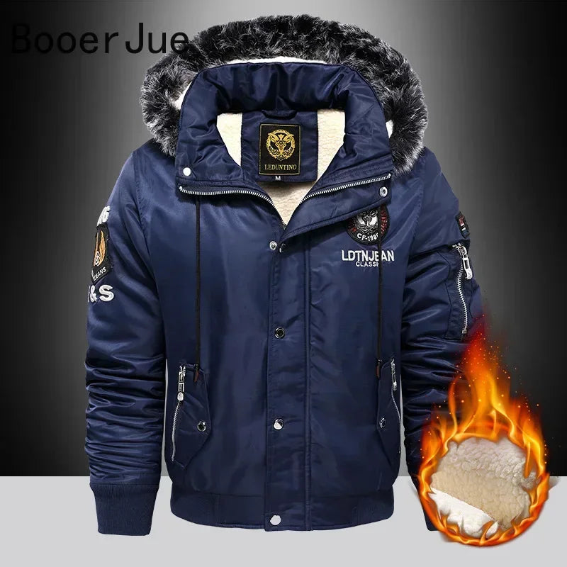 Thick Down & Parka Coat Oversize Plus Velvet Thick 2025 Brand Keep Warm Winter Men's Black Blue Red  Padded Jacket Coat Men.