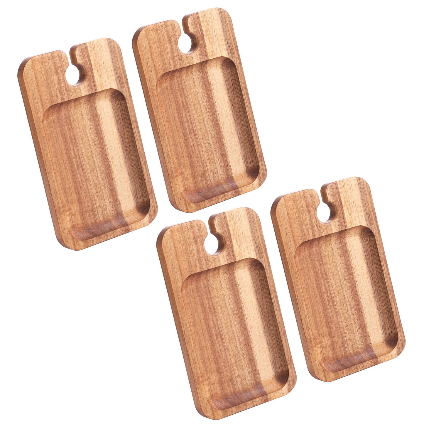 Wood Appetizer Plates With Wine Glass Holder Wine Appetizer Plates Wood Charcuterie Boards for Wine Party Housewarming Party.