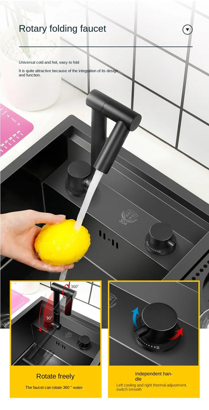 55 cm x 45 cm Küchenspüle Nano 304 Edelstahl Gemüsewaschbecken Einzelwaschbecken Waschbecken Waschbecken Verstellbarer Klapphahn