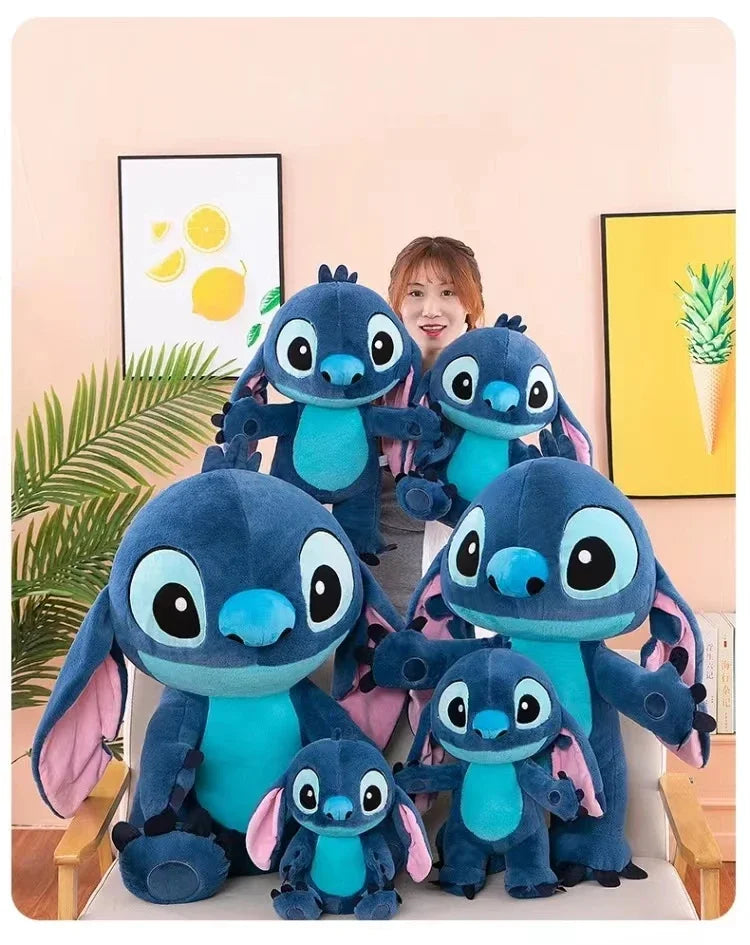 35-80CM Disney Lilo & Stitch Doll Cartoon Angel Plush Toy Cute Anime Soft Stuffed Kawaii Companion Children's Birthday Gift.
