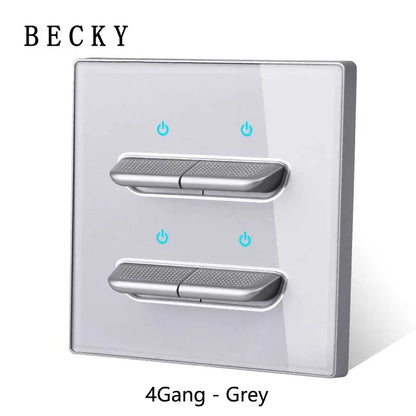 Glasscheibe Wand schalter LED europäische 16a Steckdose Retro Kippschalter eu uk Standard 2-Wege-Buchse 1-4gang USB Home Dekoration