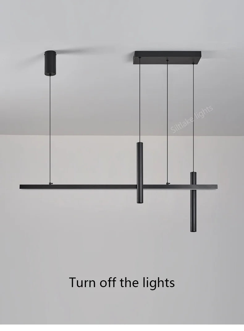 Neue Restaurant Kronleuchter moderne einfache Esszimmer Tisch Bar Lichter lange Streifen Scheinwerfer kreative Designer Pendelleuchten.