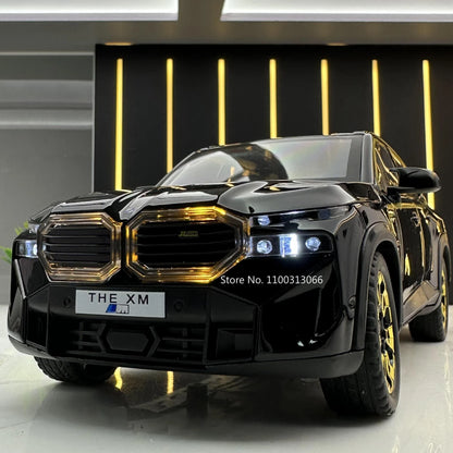1/24 The XM Alloy Car Models Toy Diecasts Off-road Vehicles with Light Sound Pull Back Function SUV Car Toys for Kids Boys Gifts.