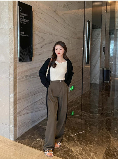 2025 grundlegende V-ausschnitt Chic Herbst Winter Pullover Frauen Weibliche Gestrickte Rippen Pullover Dünne Lange Hülse Badycon Hohe Qualität Pullover | H&D Shop