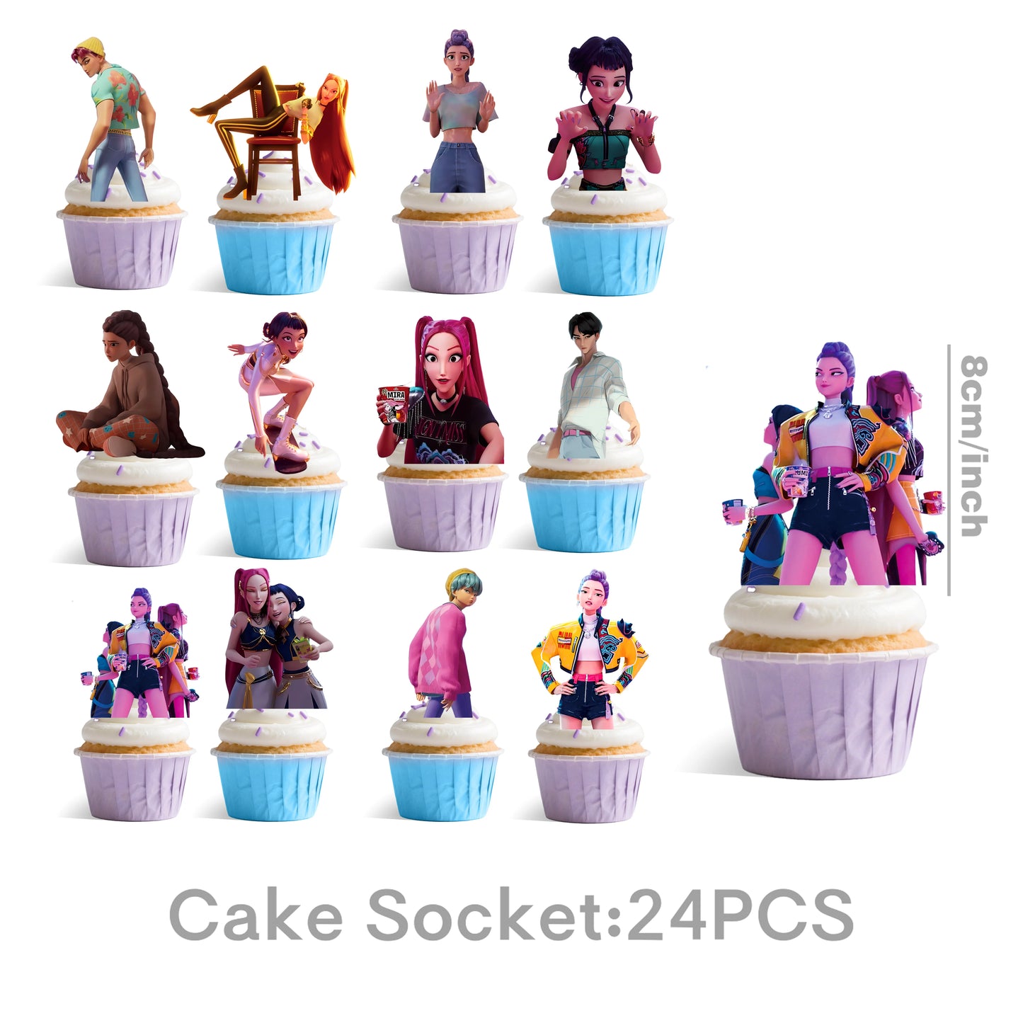 1/25 stücke Dämon Jäger Kuchen Topper Alles Gute Zum Geburtstag Party Kuchen Dekoration Kinder Favor Kpop Dämon Jäger Kuchen Ornamente Baby dusche.