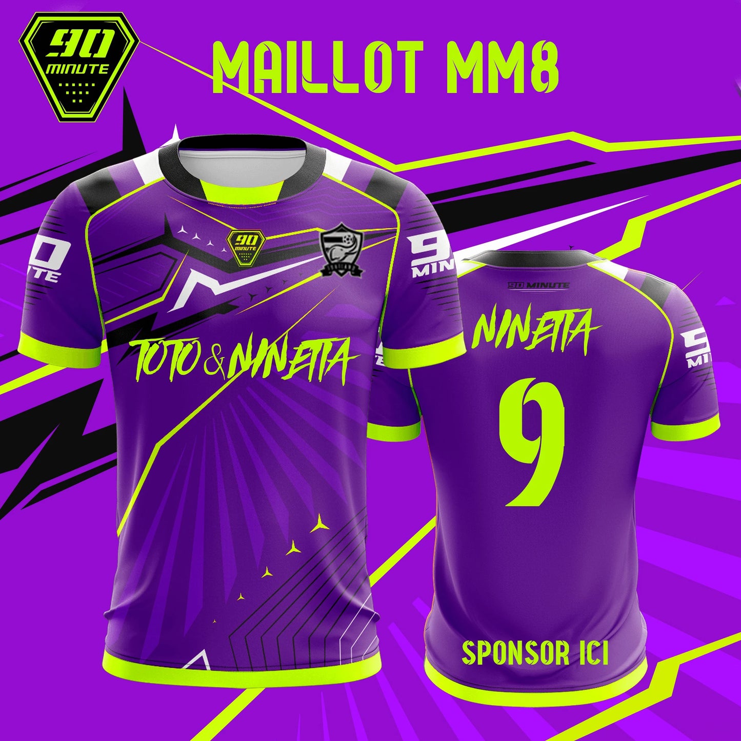 2025 New Summer Men's T-Shirt Maillot 90 Minute Toto & Ninetta Double Side Print Short Sleeve Oversize Breathable Quick Dry Tops.