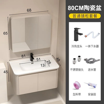 Moderner intelligenter Badezimmerschrank, Wabenstruktur, Aluminium, WC, Waschbecken, Schrank, Kombination, integriertes Keramikwaschbecken, Waschtisch