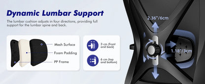 AUTHMIC Ergonomischer Bürostuhl, verstellbare Netzrückenlehne, Lordosenstütze, drehbarer Computer-Schreibtischstuhl für Zuhause, Büro, Arbeit, Gaming