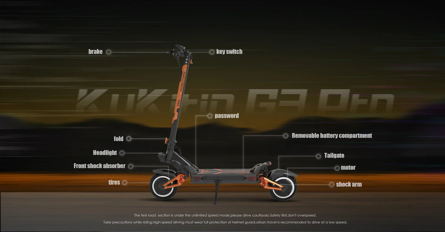 Kukirin G3 Pro Electric Scooter Dual Motor 52V23.4AH Large Battery Fast Off-Road 10 Inch 80km Long Endurance Electric Scooter.