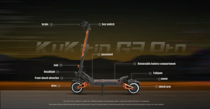 Kukirin G3 Pro Electric Scooter Dual Motor 52V23.4AH Large Battery Fast Off-Road 10 Inch 80km Long Endurance Electric Scooter.