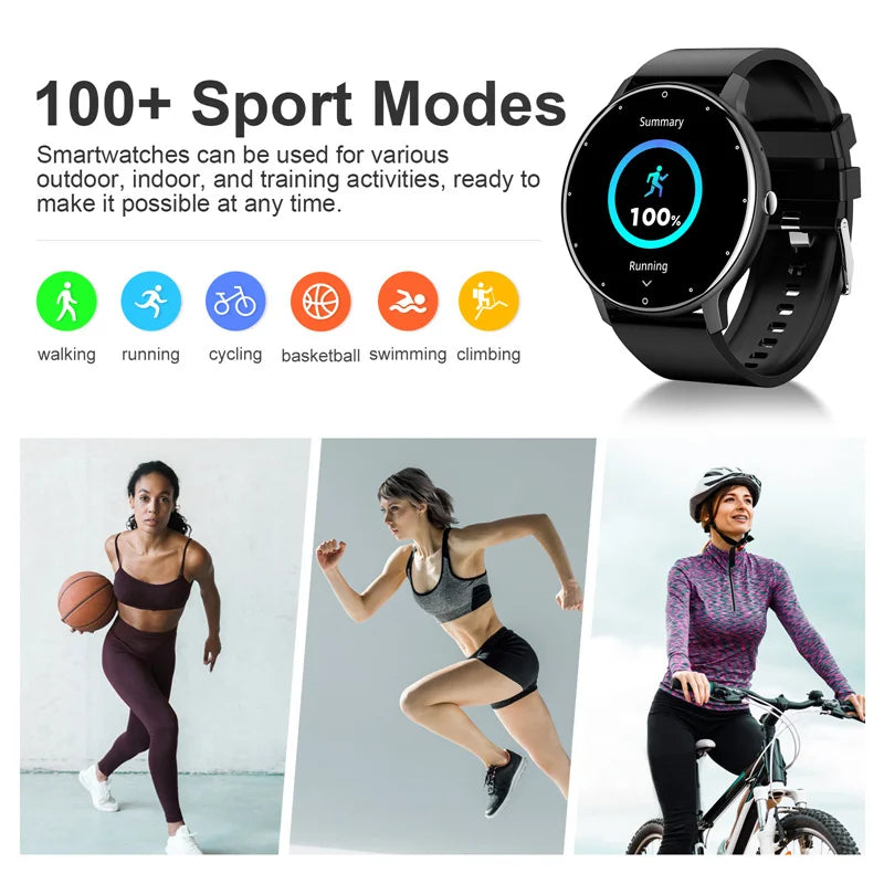 LIGE Smart Watch Women Men Full Touch Screen Bluetooth 5.2 Call Waterproof Watches Sports Fitness Tracker Factory IP67 ZL02 New.