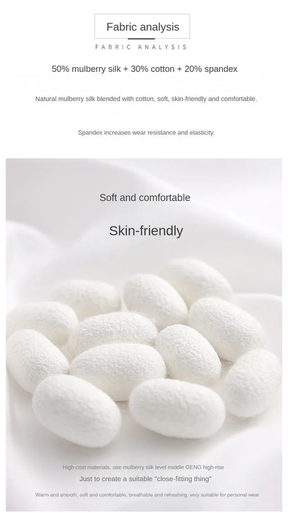 Women's Autumn and Winter Mulberry Silk Blend Tights Slim High Waist Skinny Anti-Hook Thick Warm Leggings Tights Stockings.