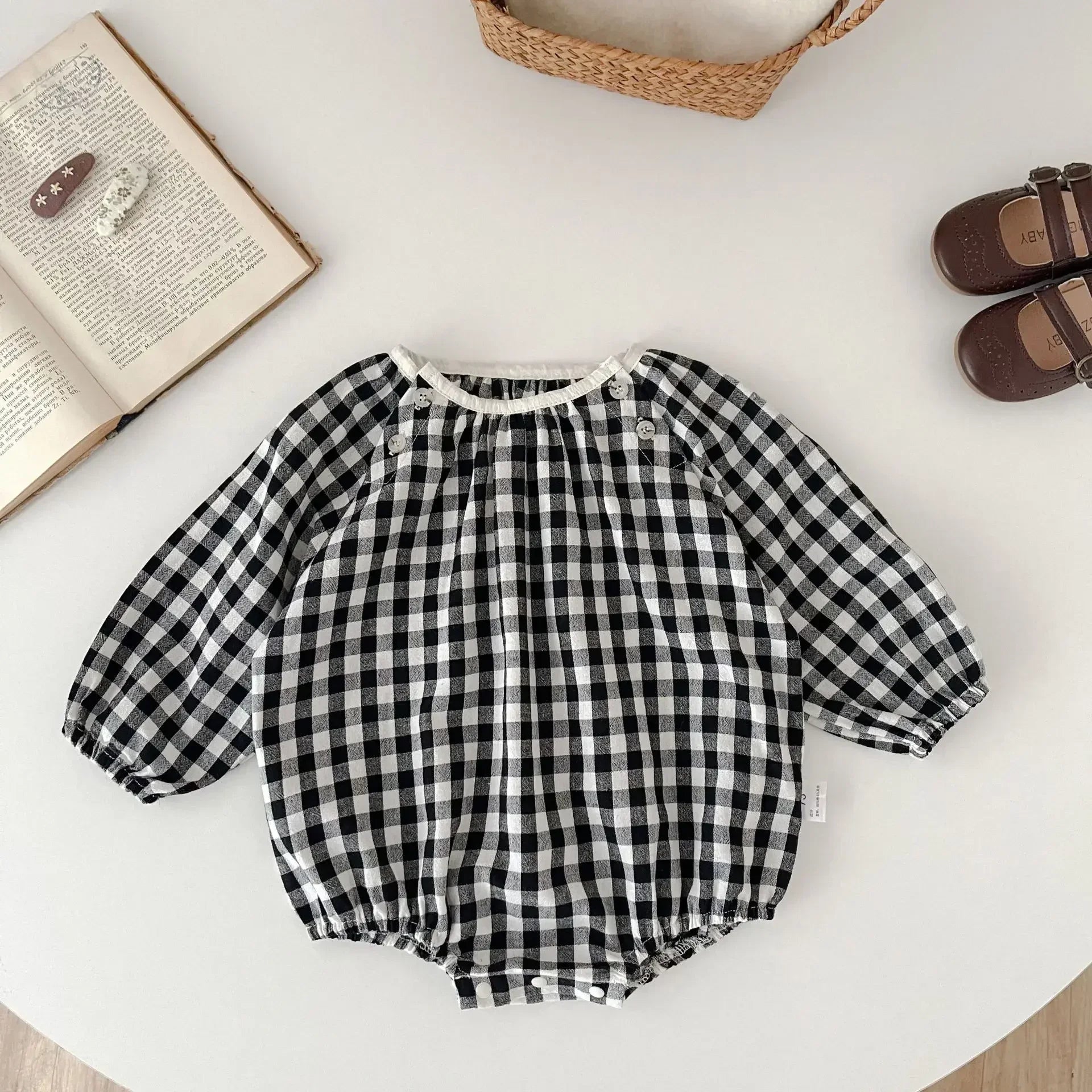 Frühling Herbst Ins Neugeborenen Plaid Langarm Body Lose Junge Baby Onesie Casual Kind Mädchen Baumwolle Strampler Kleinkind Kleidung.
