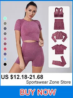 Seamless Yoga Set Gym Clothes Women's Sportswear Yoga Suits Women Fitness Set Tracksuits Sports Outfits Long Sleeve Gym Leggings.