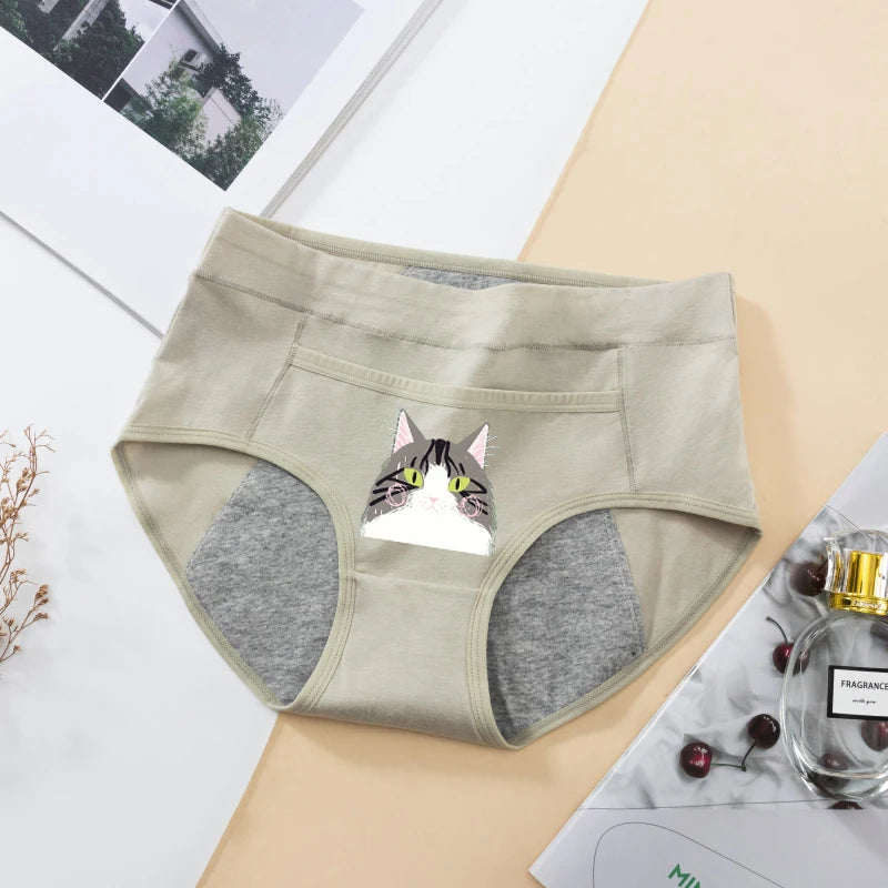 Women's Panties UnderwearLeakproofBreathable Briefs MenstrualPants PlusSizeWaterproof Mid Waist Organic Cotton Protective Briefs