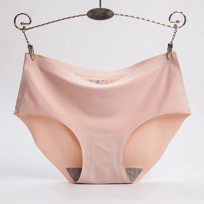 4PCS/Set Plus Size Women's Panties Solid Seamless Underwear Comfortable Breathable Ice Silk Sexy Lingerie Intimates Underpants